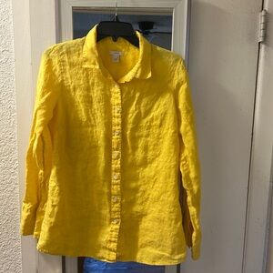 J. Crew Yellow Linen Shirt